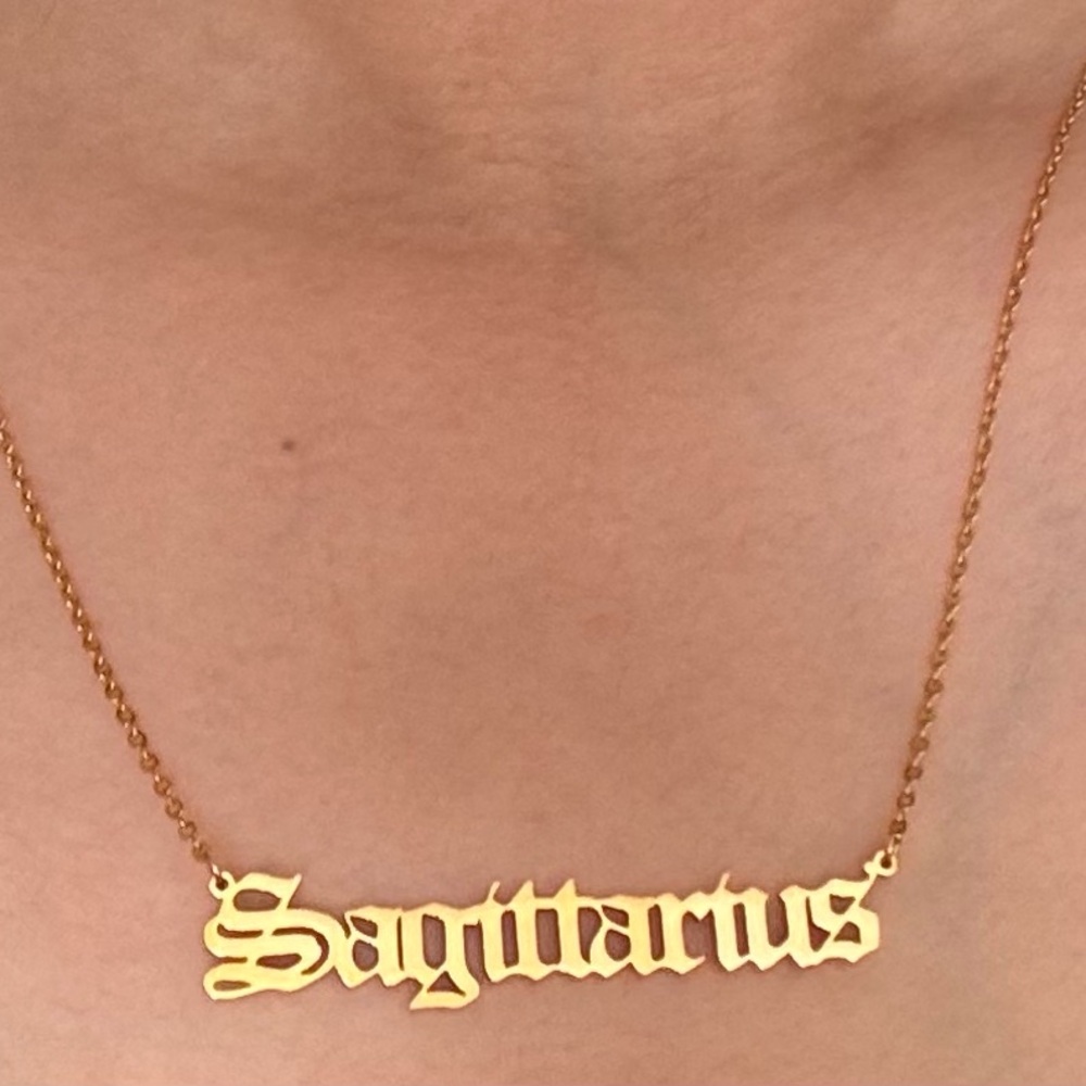 Gold Sagittarius Stainless Steel Chain Zodiac Sign Necklace